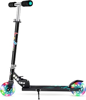 BELEEV V1 Roller Kinder 2 Räder, Klappbar Kinderroller für Mädchen Jungen, Tretroller mit LED Leuchtende Räder, 3 Höhenverstellbare, Ständer, Scooter for Kinder ab 3-12 Jahre