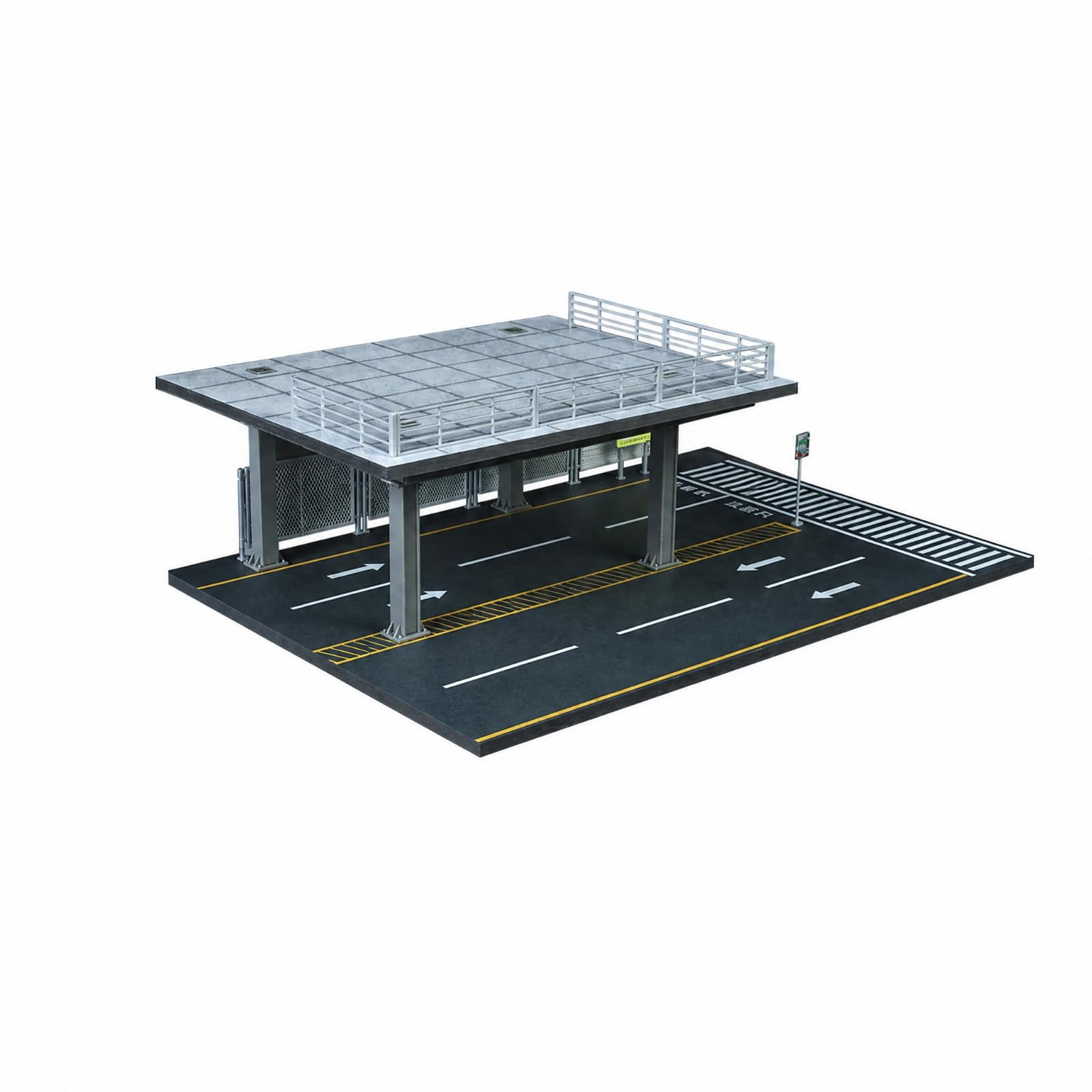 kowaku Modello in 1:64 di Parcheggio Piattaforma Realistico Diorama di Parcheggio Urbano Sopraelevato Compatto, Stile B
