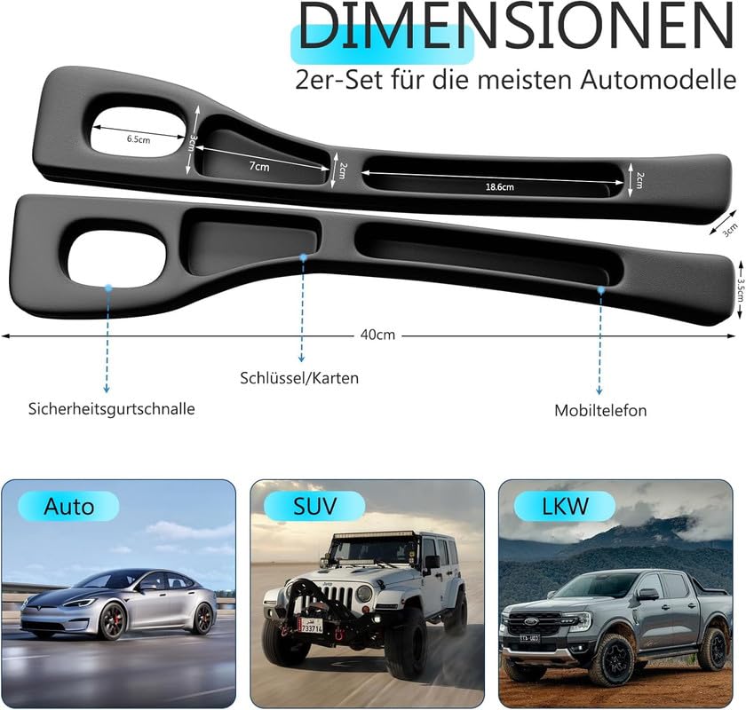 LOVMOTO Car Interior Accessories Universal Car Seat Gap Filler Storage Box for Car Seat Gaps Seat Organiser Car Side Seat Catcher car storage organizer Comfortable With Gr-and Vita-ra - Image 4 thumbnail