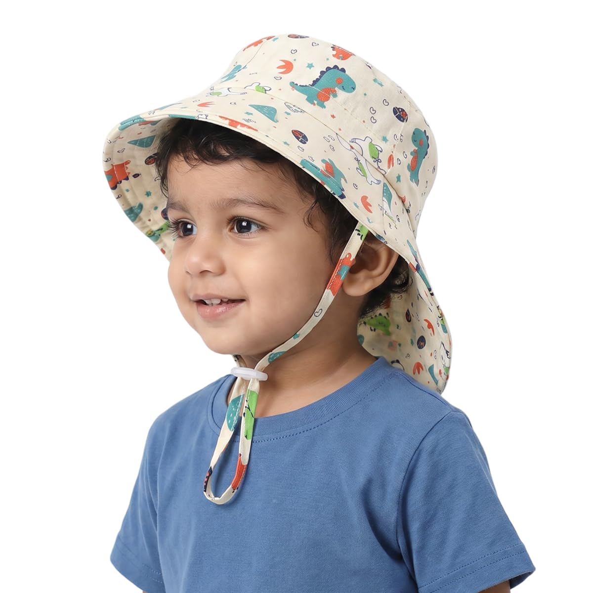 snowie soft Bucket Hat Sun Cap for Baby Boy Girl 1-3 Years with Chain Strap, UPF 50+ Sun Protection Baby Cap for Kids Wide Brim Beach Hat Cute Summer Caps for Baby Boy Girl-picture-27