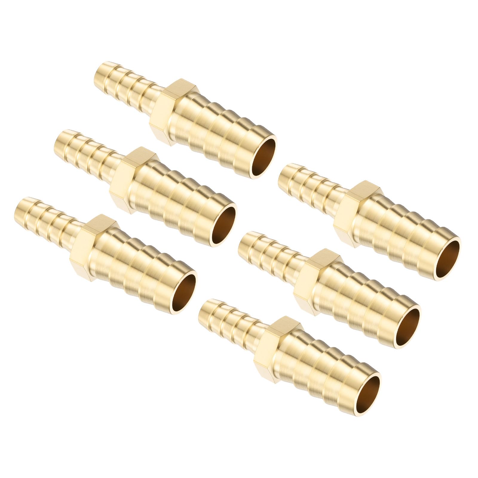 Kozelo 6Pcs Brass Hose Barbs Fittings 5/16" Hose Barbs to 1/2" Fittings — image 1