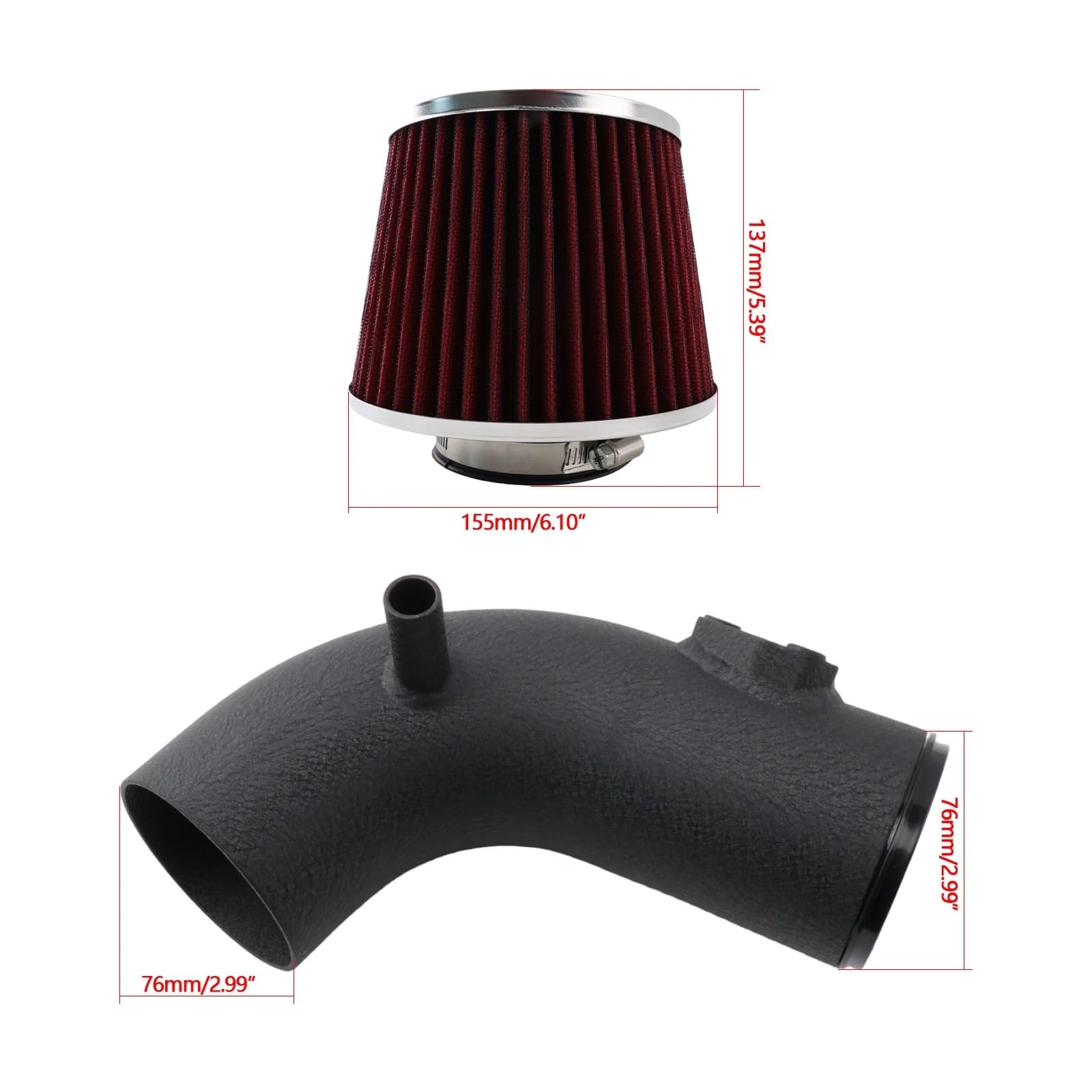 Para Civic 1.8L 2006-2011 Kit De Admisión Aire Frío Filtro Protección Térmica Inducción Carreras Manguera Admisión Aire