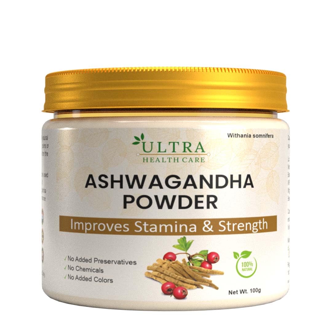 Ashwagandha Powder | Ksm 66 Ashwagandha | Withania Somnifera Powder | Anxiety & Stress Relief | Improves Muscles Strength | 100 Gm