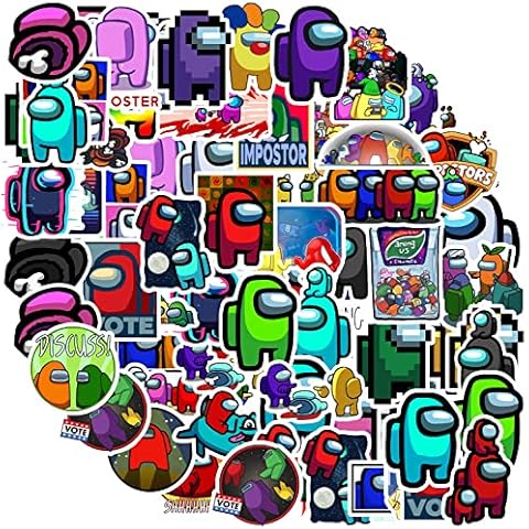 50Pcs Among Us Stickers Waterproof for Phone Case Laptop Water Bottles Skateboard Luggage Car Bumper Scrapbooking Diary Book Cup Door, Bilibunny Hydroflask Sticker Accessories for Girls Kids Teens Cover