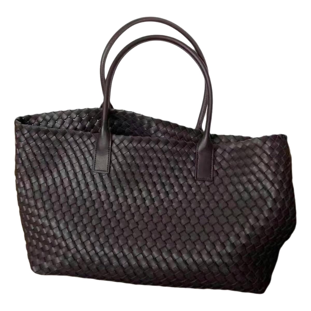 MYLLJBD Women's Bag Woven Bag, Stylish And Versatile, Shoulder Handbag, Commuting Large Capacity Tote Bag-brown