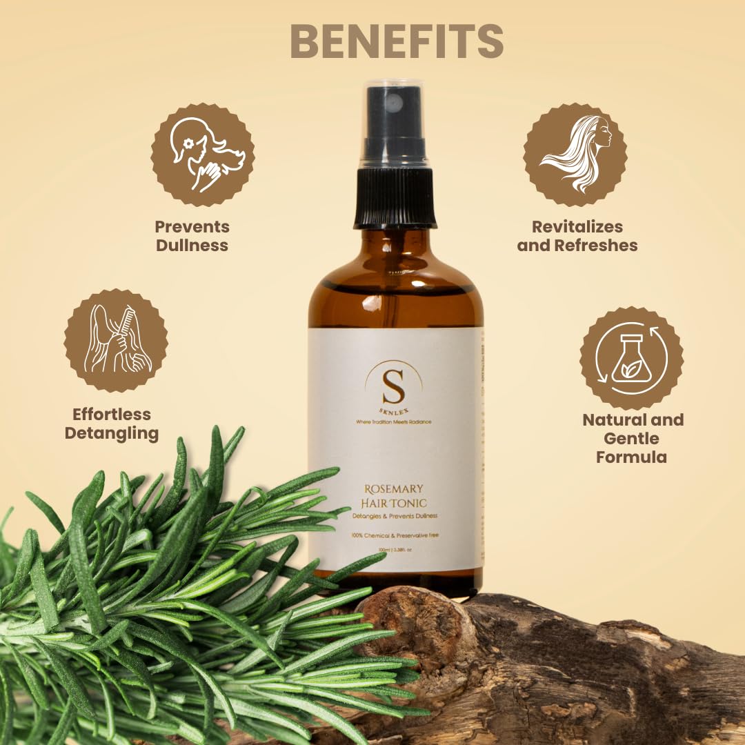 Sknlex Rosemary Hair Tonic 100ml | Detangles and Prevents Dullness | Helps Reduce HairFall | Stimulates Hair Growth | Balances Scalp Oil | Enhances Shine | Suitable For All Hair Types 2