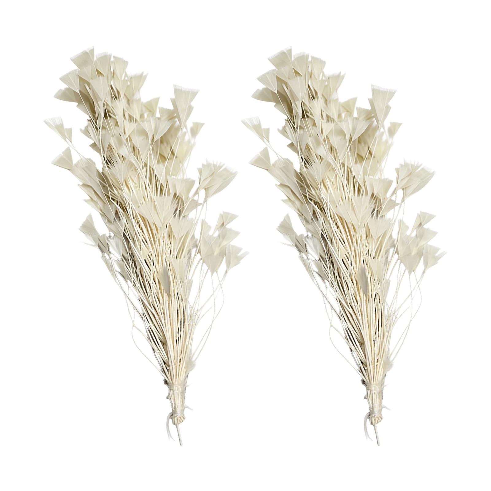 Whoasyst 2PCS Natural Plumage Ornaments with Floral Wire Base for Projects and Wedding Decoration Handcrafted Down Divisions