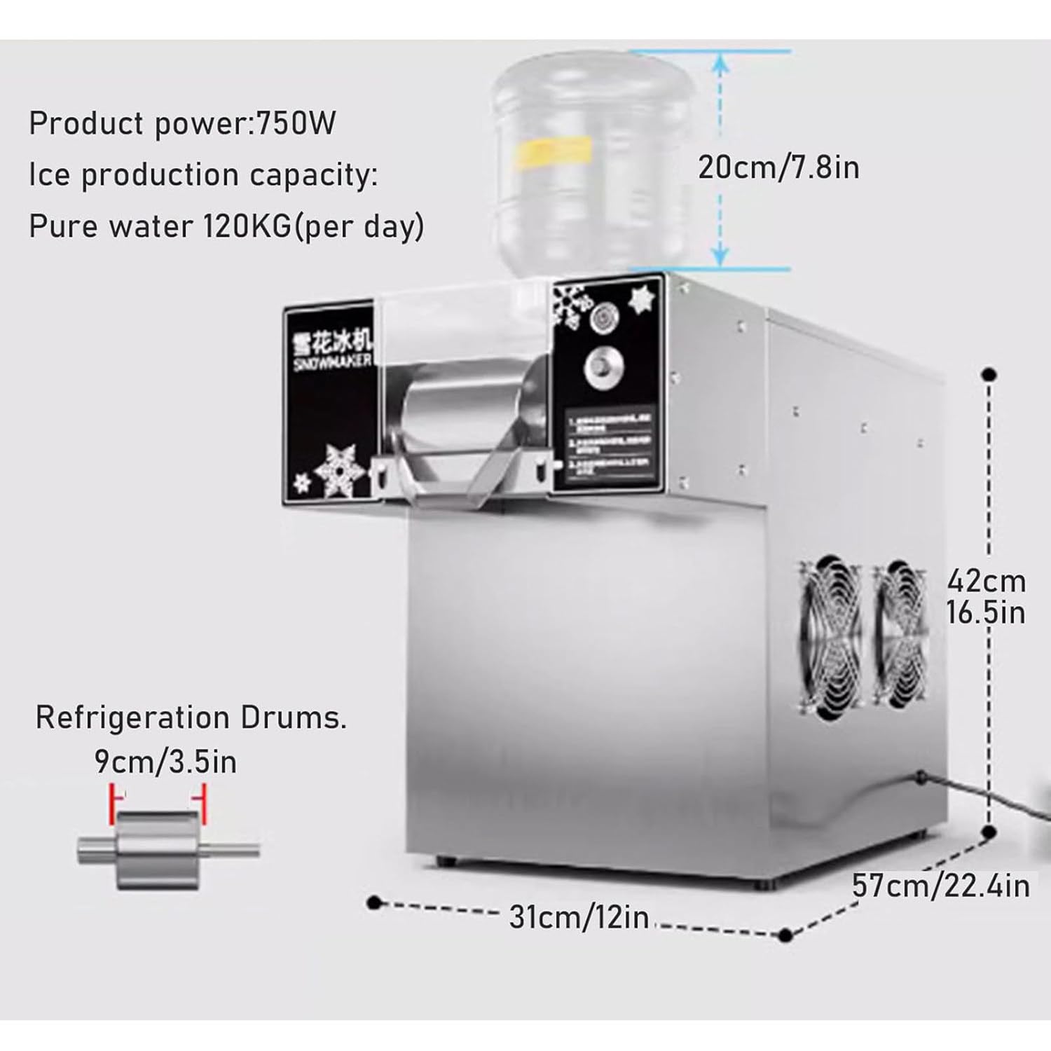 Amazon.com: Snowflake Ice Maker Machine,Commercial Snow Ice Cream