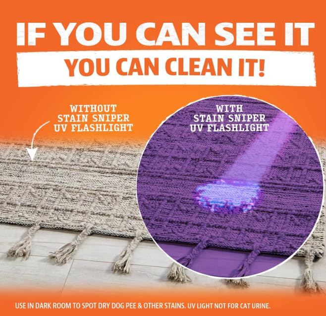 Image of ANGRY ORANGE Pet Odor Eliminator Kit for Dog /Cat Urine, 24oz Citrus Odor Eliminator Spray and Stain Sniper Flashlight - NEW Orange Rush Scent