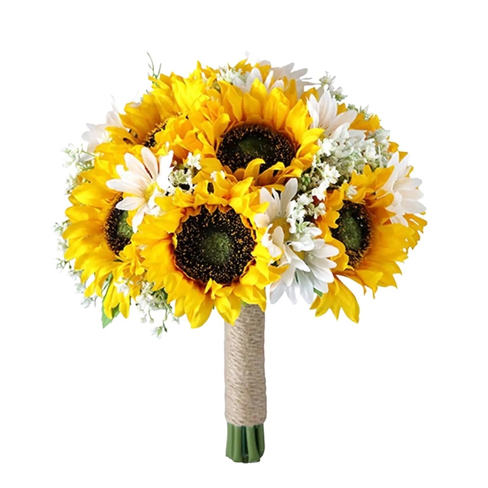 DSFIHJO Sunflower Wedding Bouquet Romantic Wedding Bride Bouquet Bridesmaid Sunflowers With Artificial Flowers For Valentine'S Day Festival Church Decor