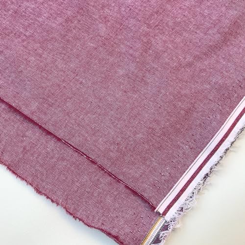 Tecido de algodão cambraia leve de 100 ml, largura de 144 cm (vinho claro, pré-corte de 2 jardas)