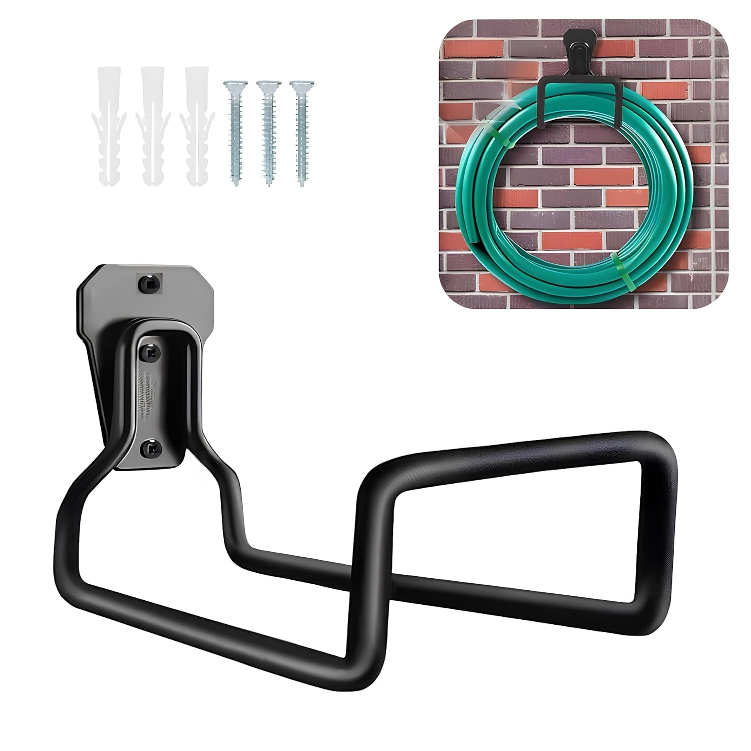 KAVRUL Garden Hose Holder, Heavy Duty Wall Mounted Watering Hose Hook Holders, Irrigation Hose Hanger, Universal Hose Hanger Wall Mount Metal Hose HangerGarden Pipe Holder Hook- 1 PCS-image-27