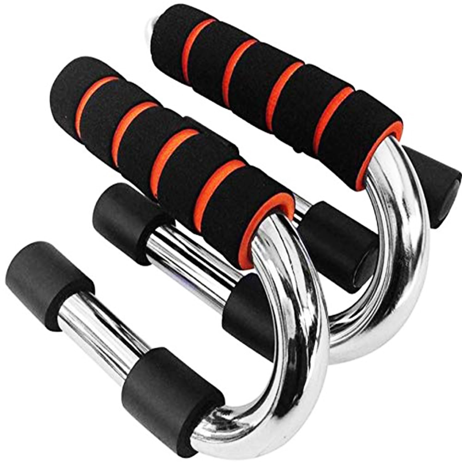 Hanumex Push Up Bars Stands, Heavy Duty Chrome Steel with Foam Grip Handles, Non-Slip Base, Wrist Support for Home Gym Strength Training-image-44