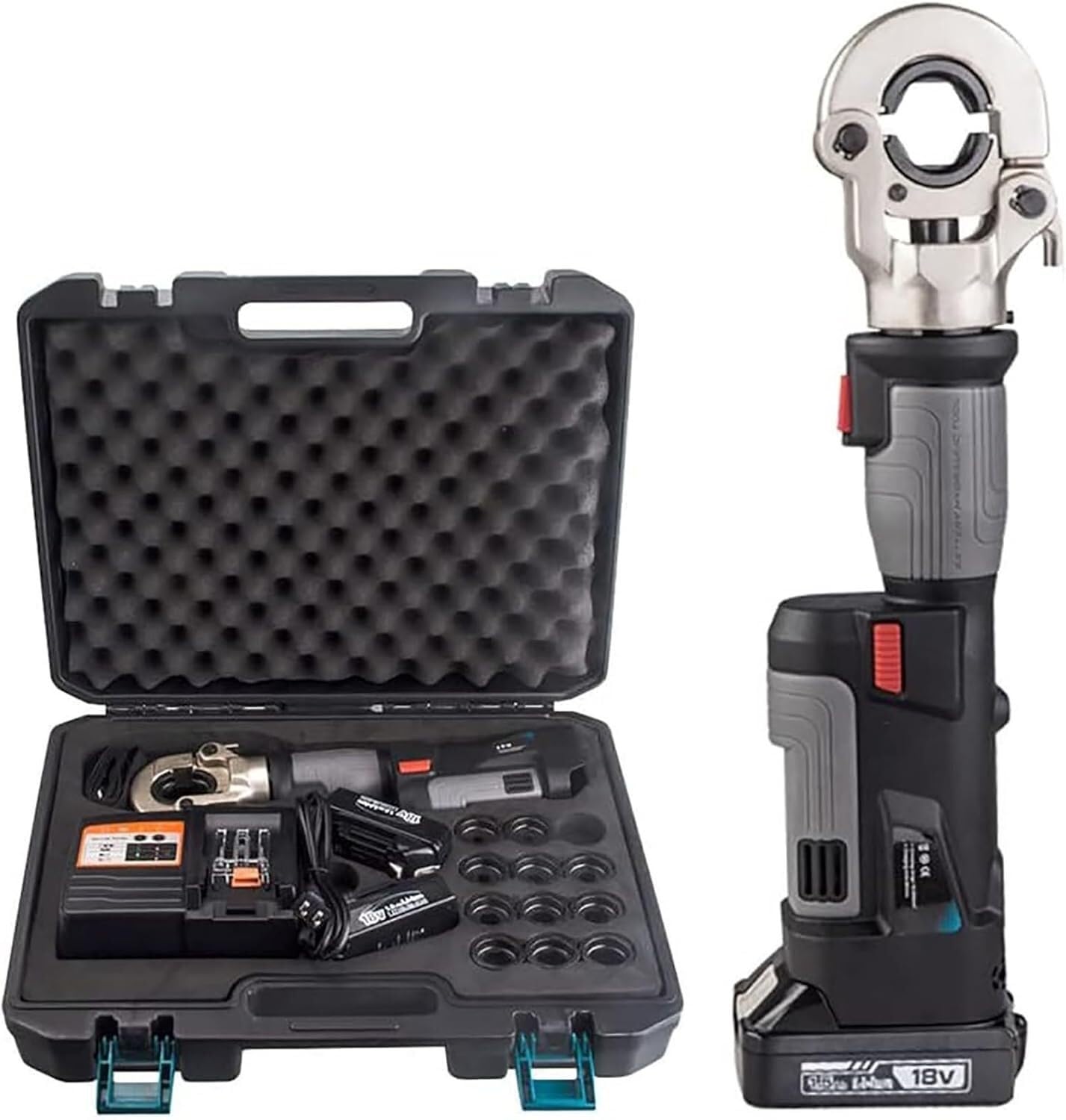 Electric Hydraulic Crimping Tool for Cable Terminals - Range 16 to 300 mm², Tool Kit Green