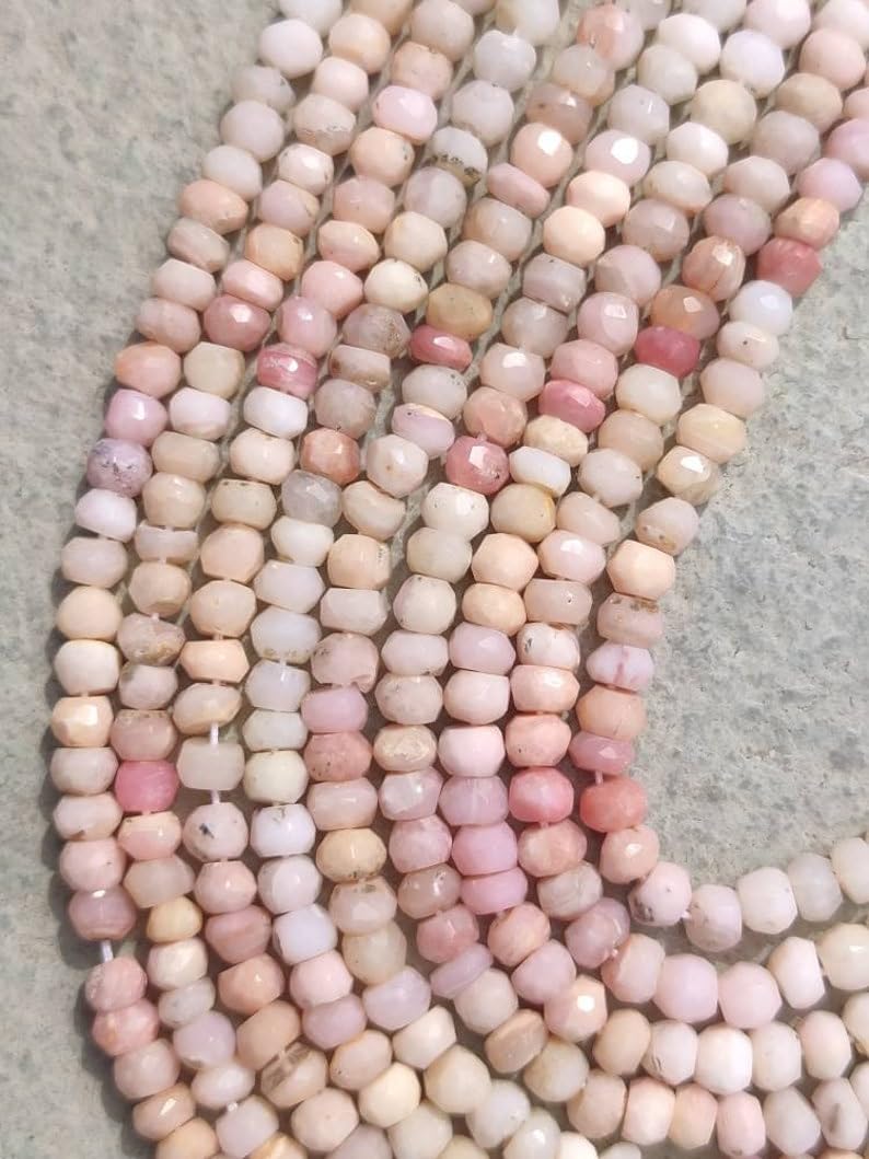 Perles rondes à facettes opale naturelle 4.5mm pour fabrication bijoux collier bracelet DIY