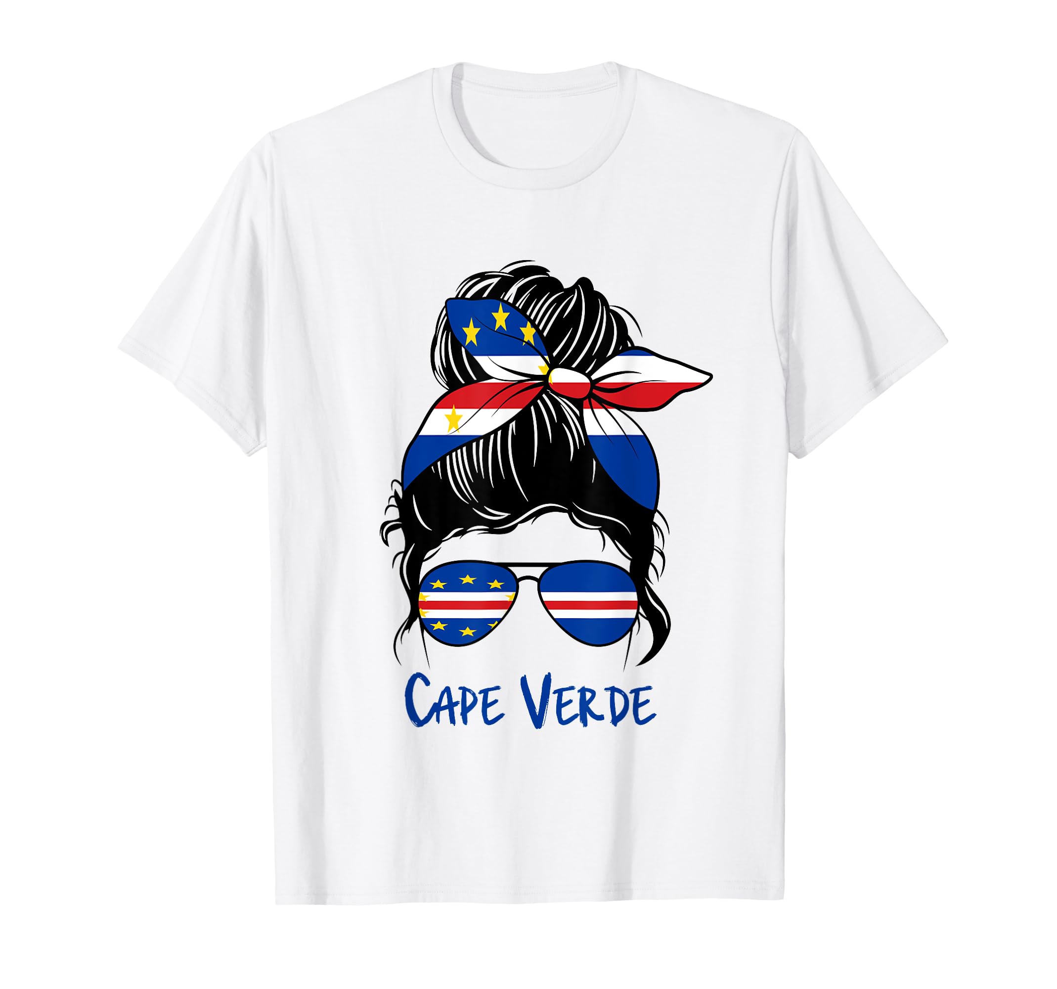 Cape Verde Girl Cape Verdean girl Cabo Verde woman flag T-Shirt