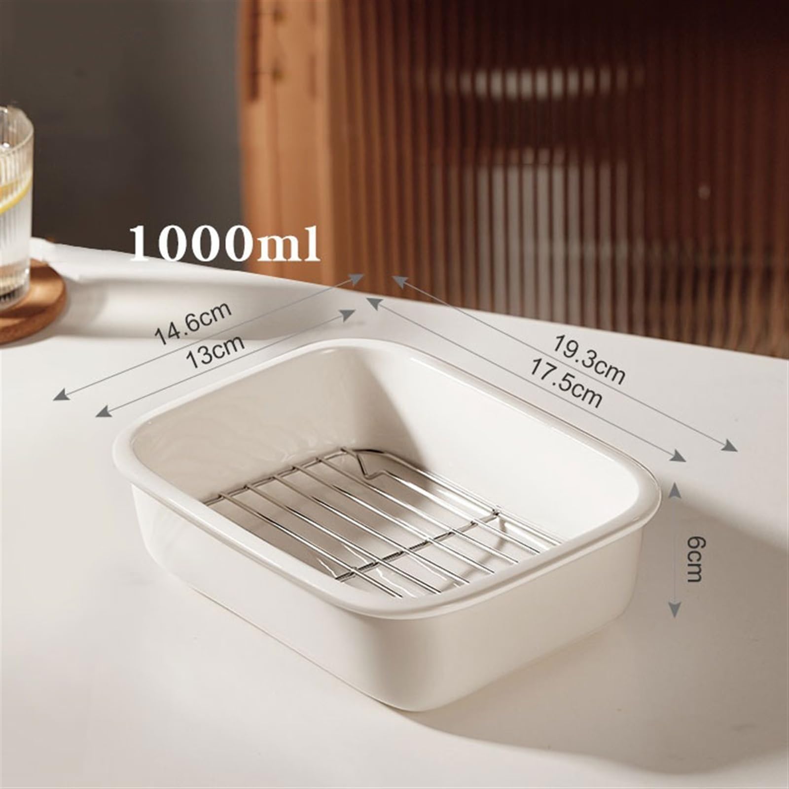 Plateau de cuisson en céramique, plateau vidange d'huile domestique Pain(1000ml)