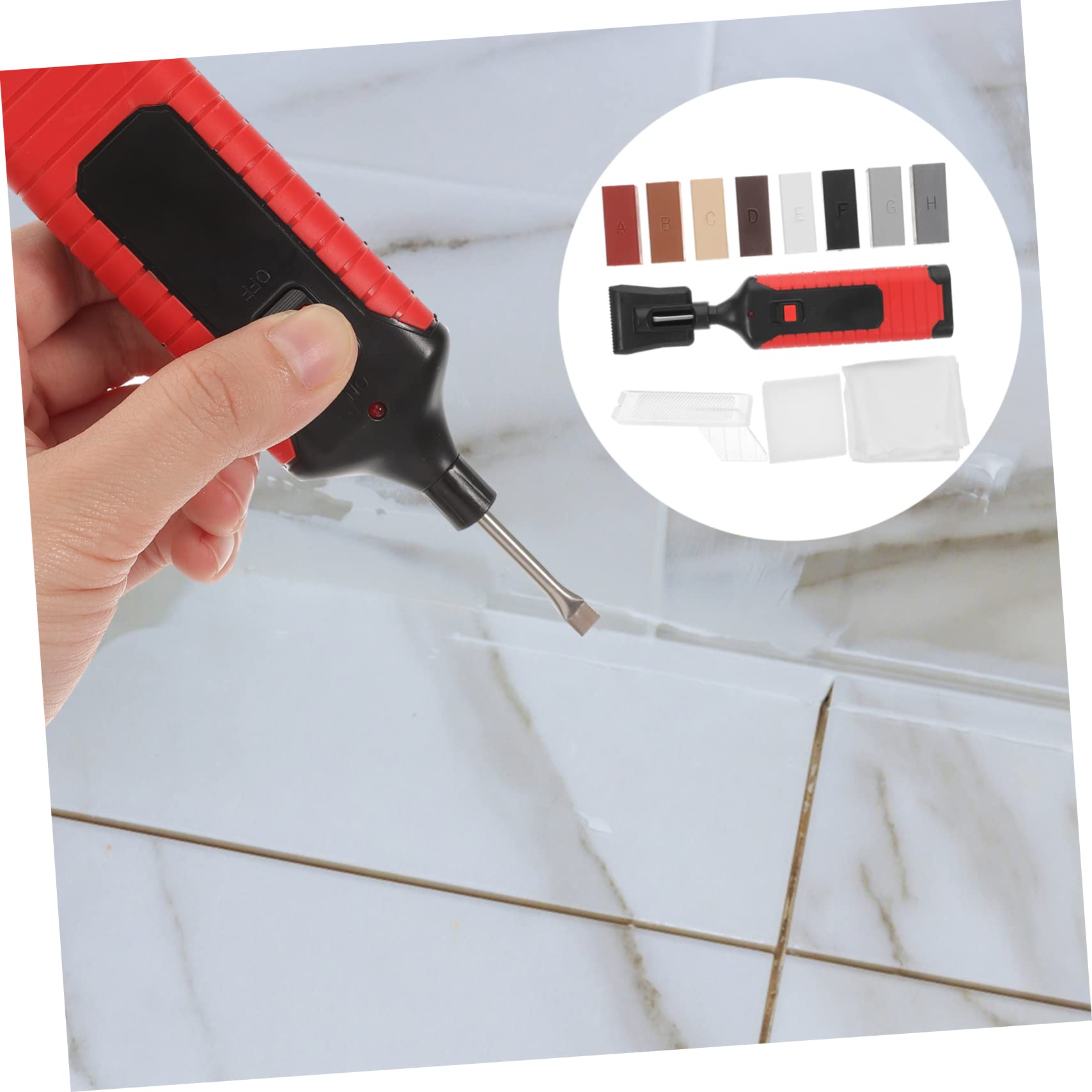 Generic 1 juego de reparación de suelos laminados, kit de reparación de pared, kit de reparación de lechada, kit de herramientas blancas, trinquete adhesivo, reparación de grietas de mármol, kit de
