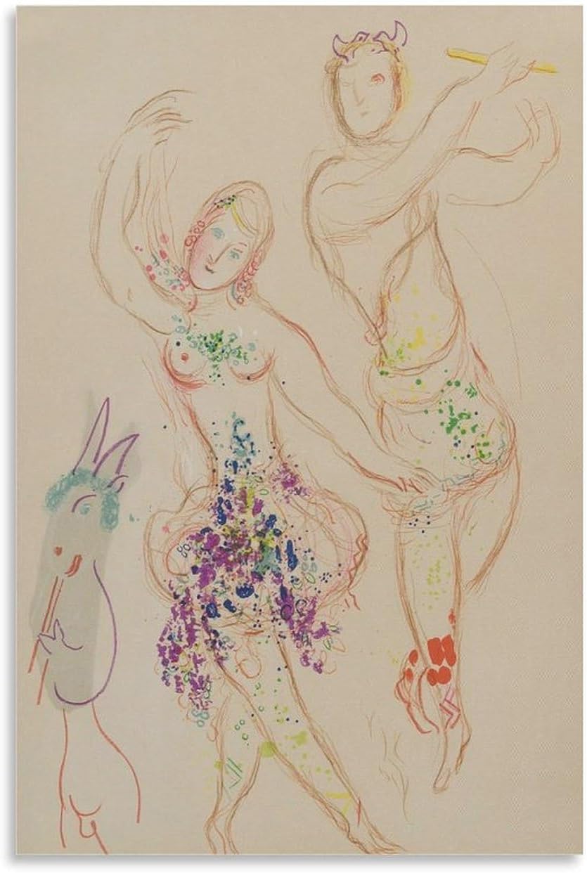 ZZYGGN GMGSW Le Ballet by Marc Chagall Poster Abstract Prints Marc Chagall Canvas Wall Art Surrealism Painting for Office Home Picture Decor 40x60cm Unframe