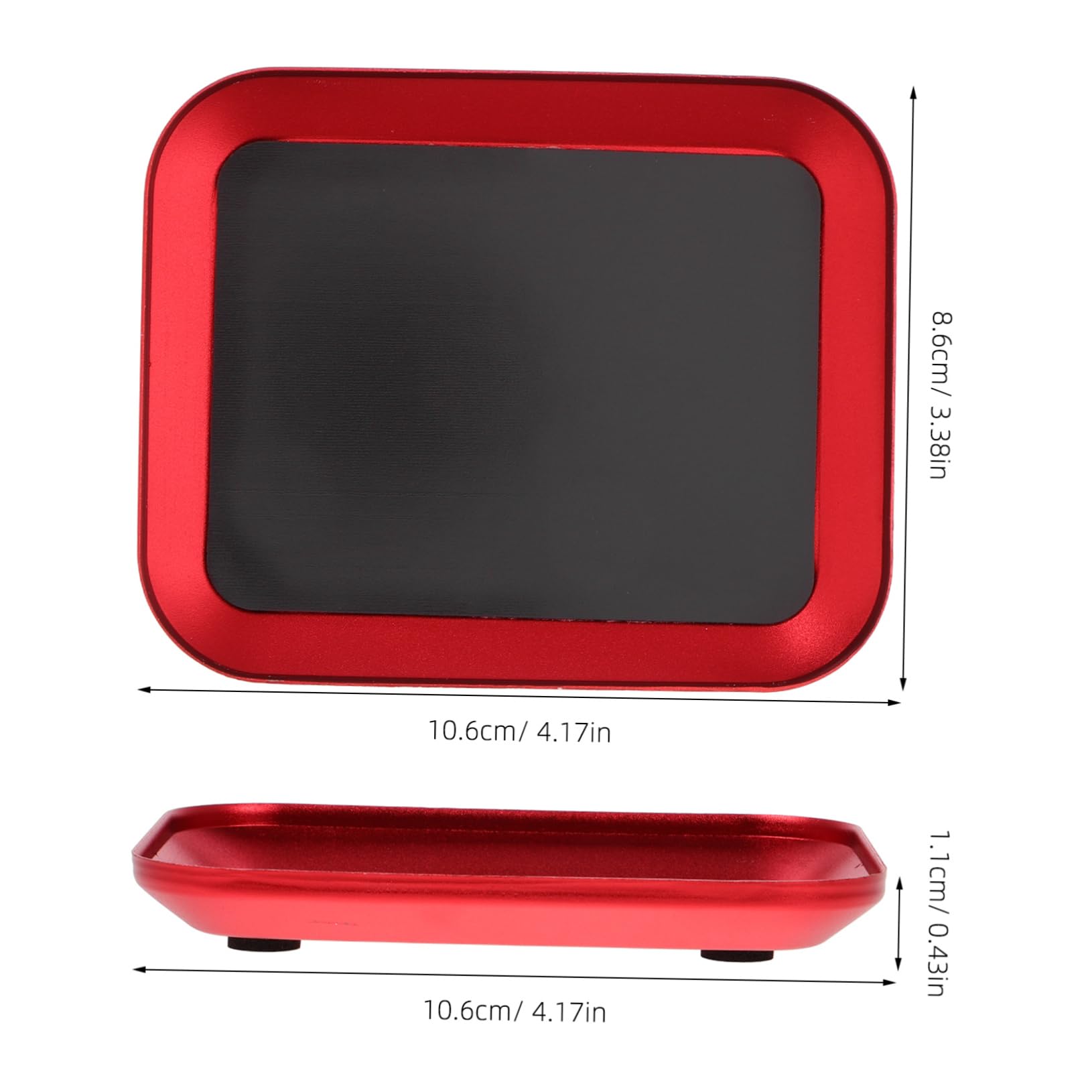 Yardwe Aluminum Alloy Magnetic Screw Storage Tray for Small Parts Organizing Efficient Lightweight Tool for Model Car Repair Crafts and Garage Use Elegant Red Design