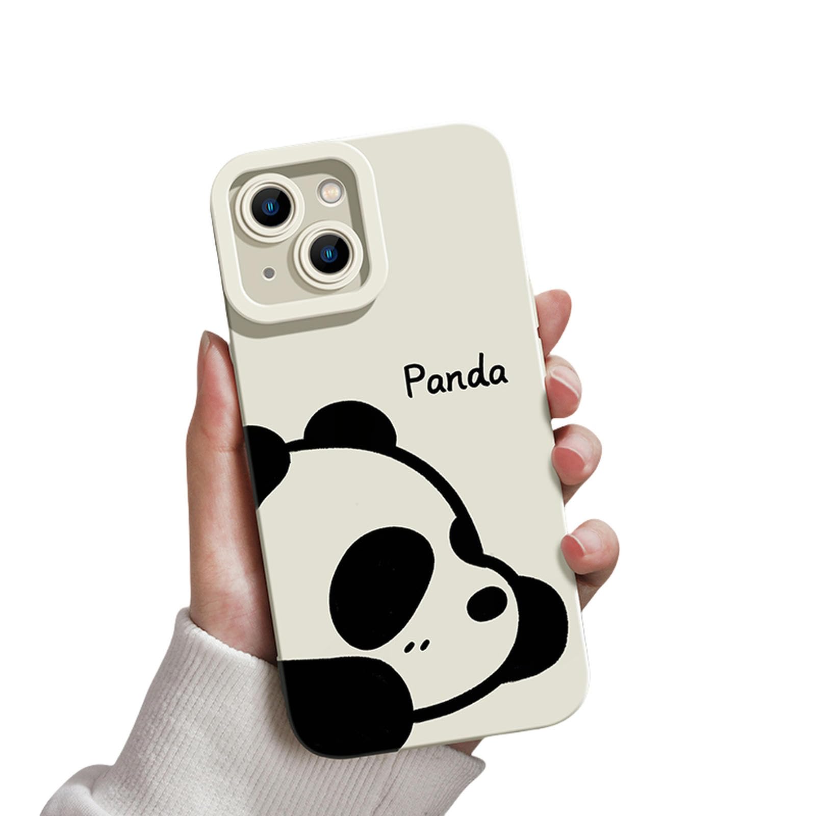 Coque couple Panda iPhone 7 Plus en silicone souple blanc - 7