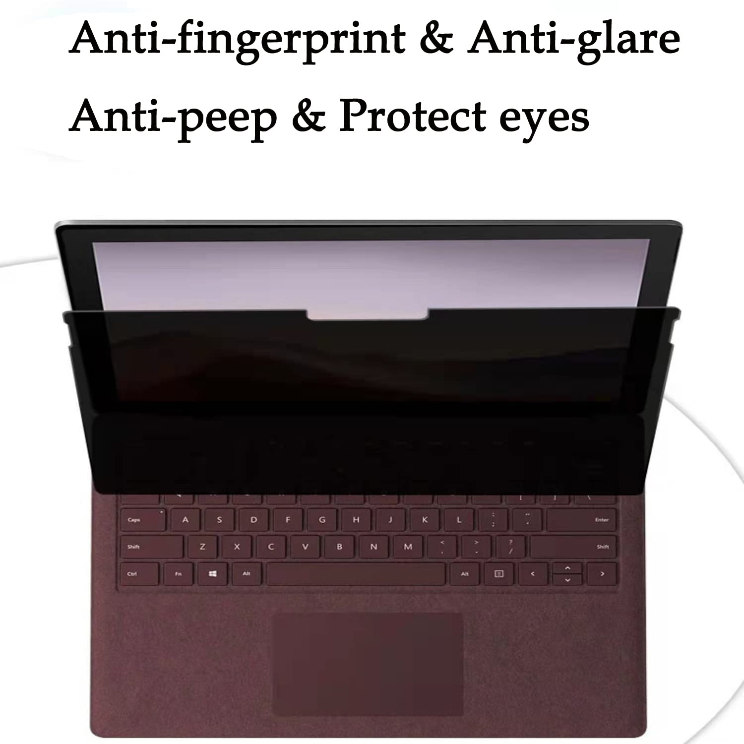 Protector de pantalla de privacidad para Surface Pro 7 Plus, Pro 7, Pro 6, Pro 5, Pro 4 de 12.3 pulgadas, protector de pantalla antiespía oscuro para Surface Pro 7+/7/6/5/4 de 12.3 pulgadas