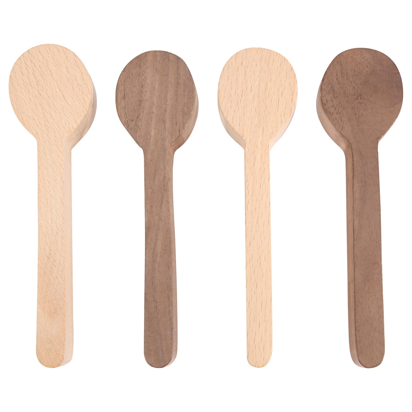 Zyfroaaq Wood & Black Walnut Wood Carving Spoon Blank Beech And Walnut Wood Unfinished Wooden Craft Whittling Kit For Whittler (4Pcs)