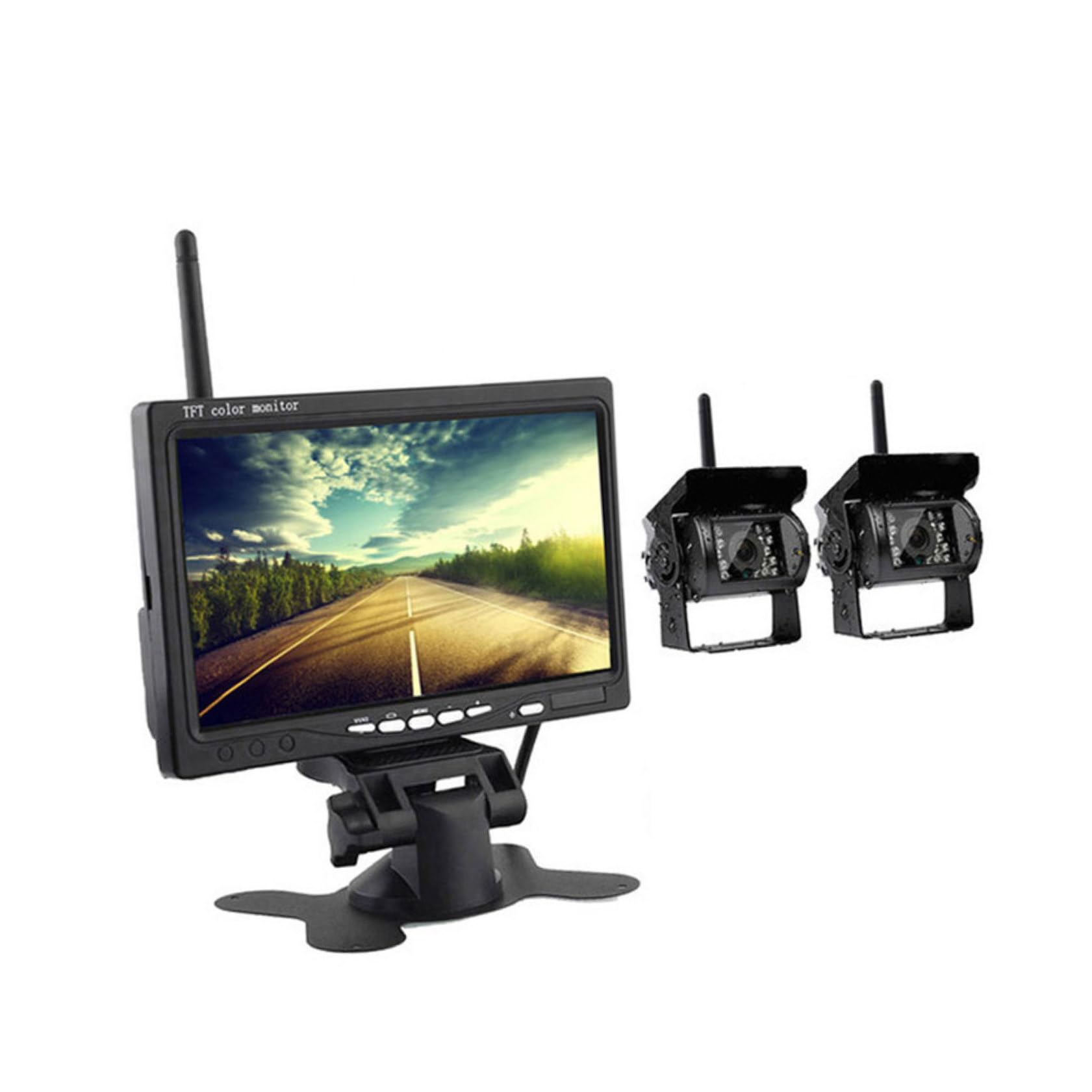 Monitor Tft a Color de 7 Pulgadas para Camión, Negro
