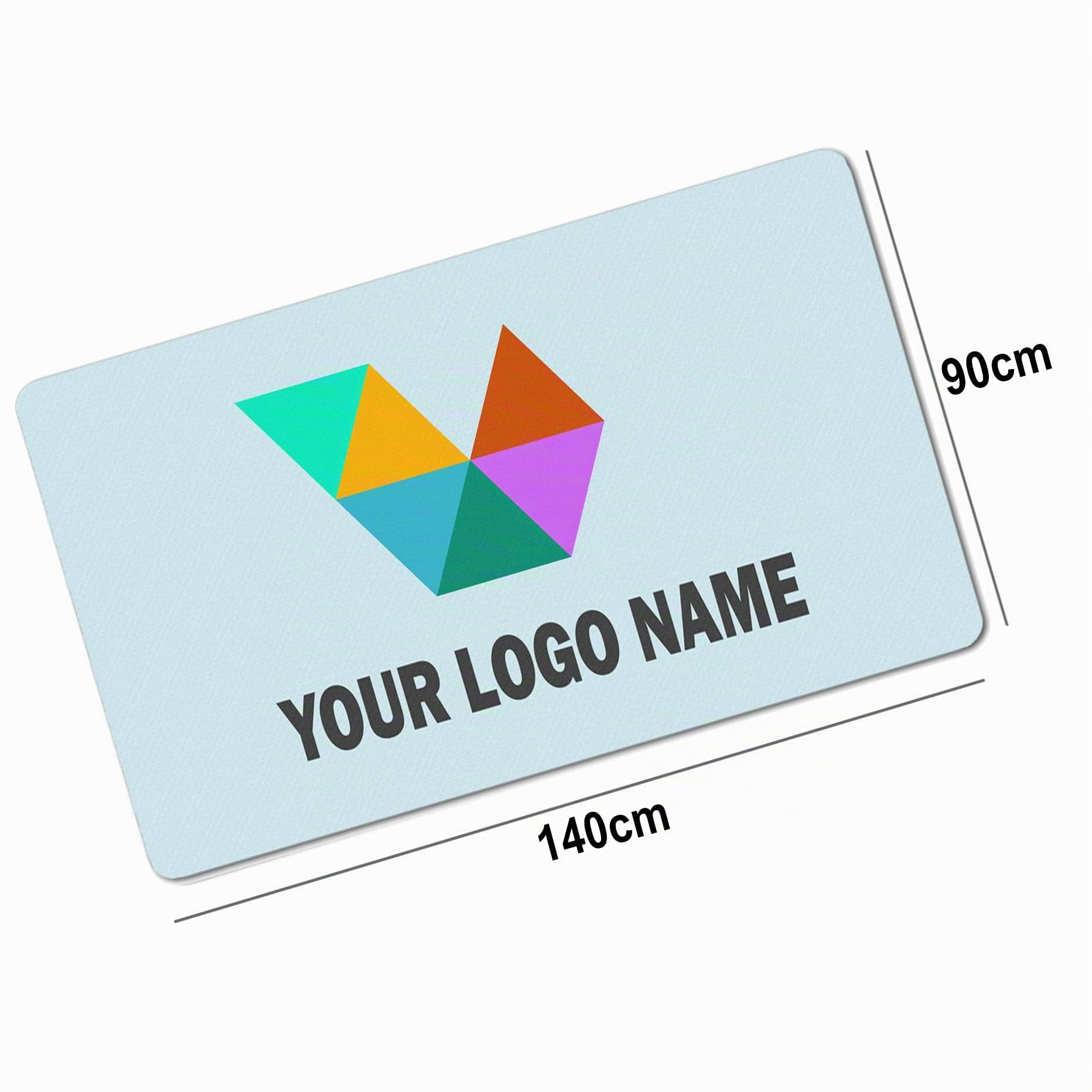 Felpudo Personalizado con Logo y Texto de Marca para Empresas; Tapete para Empresa de 90x140 cm de Goma para Interior y Exterior; alfombras para la Oficina, Fuera del Negocio o la Empresa [140]