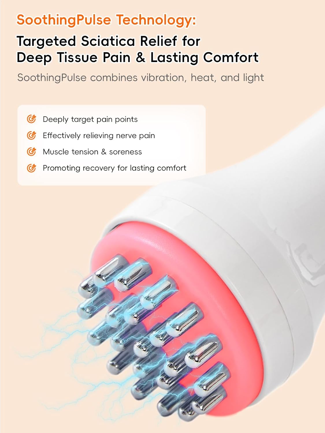 DiDEER Sciatica Pain Relief Devices, Deep Tissue Massager with Multi-Mode Technology,Heat & Light, Targeted Relief for Sciatic Nerve & Lower Back Pain - Image 3