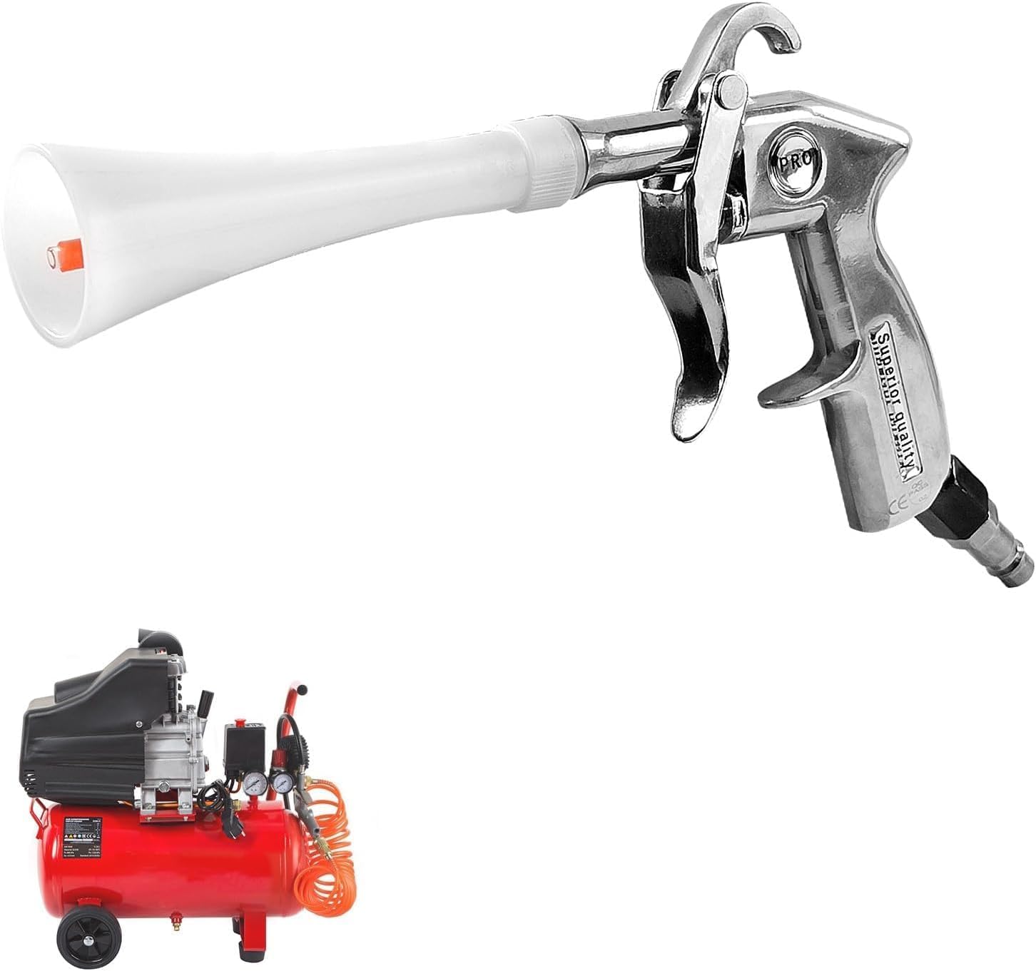 Compressed Air Gun, 6-9.2 Bar Air Gun for Compressor, High Pressure Cleaning Compressed Air Gun, for Cleaning Cars, Floors and Roofs
