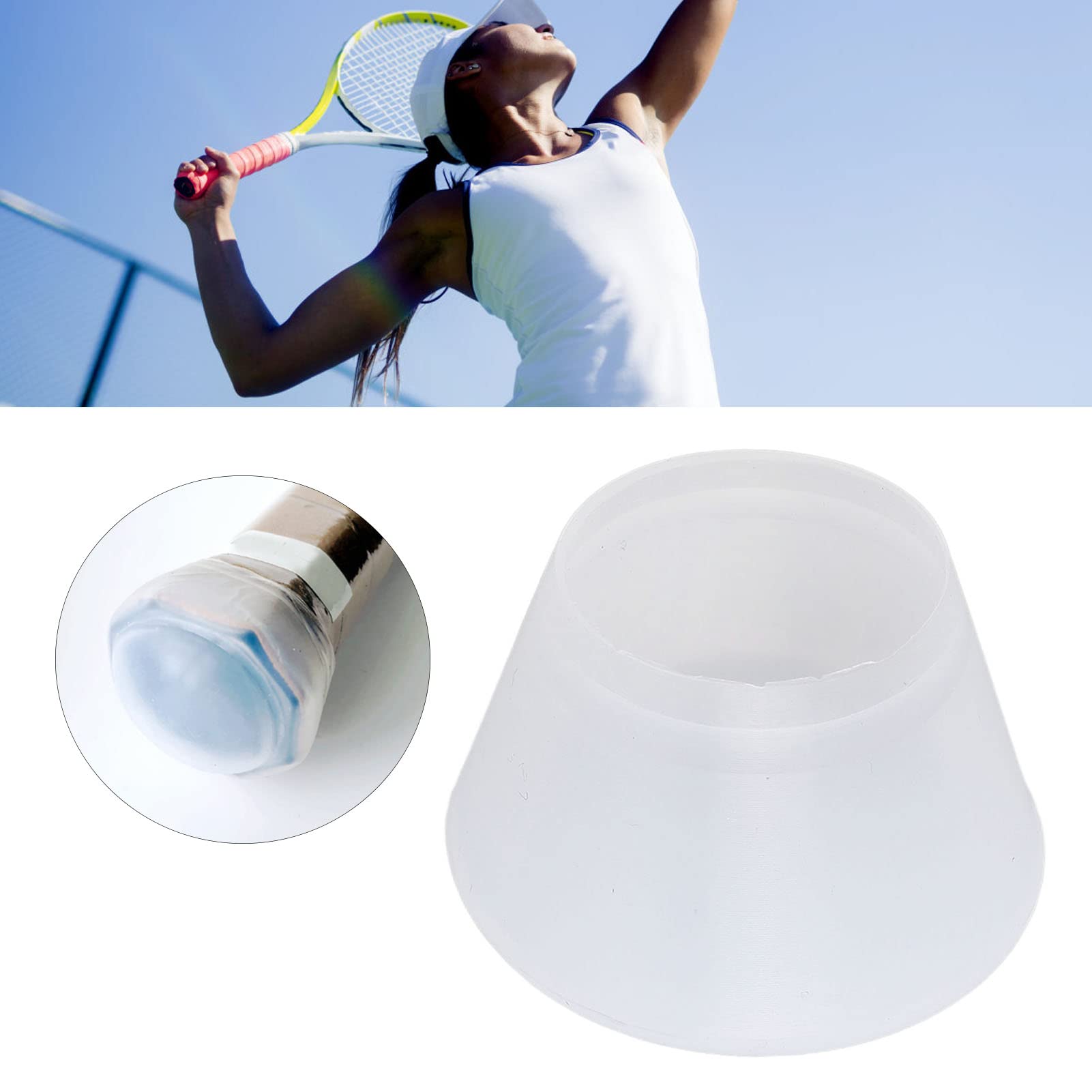 Amortisseurs de Raquette Embout De Raquette en Silicone Tête De Raquette De Tennis étui en Silicone Couverture Arrière Sports De Plein Air Raquette De Tennis Antichoc Capuchon d'alimentation