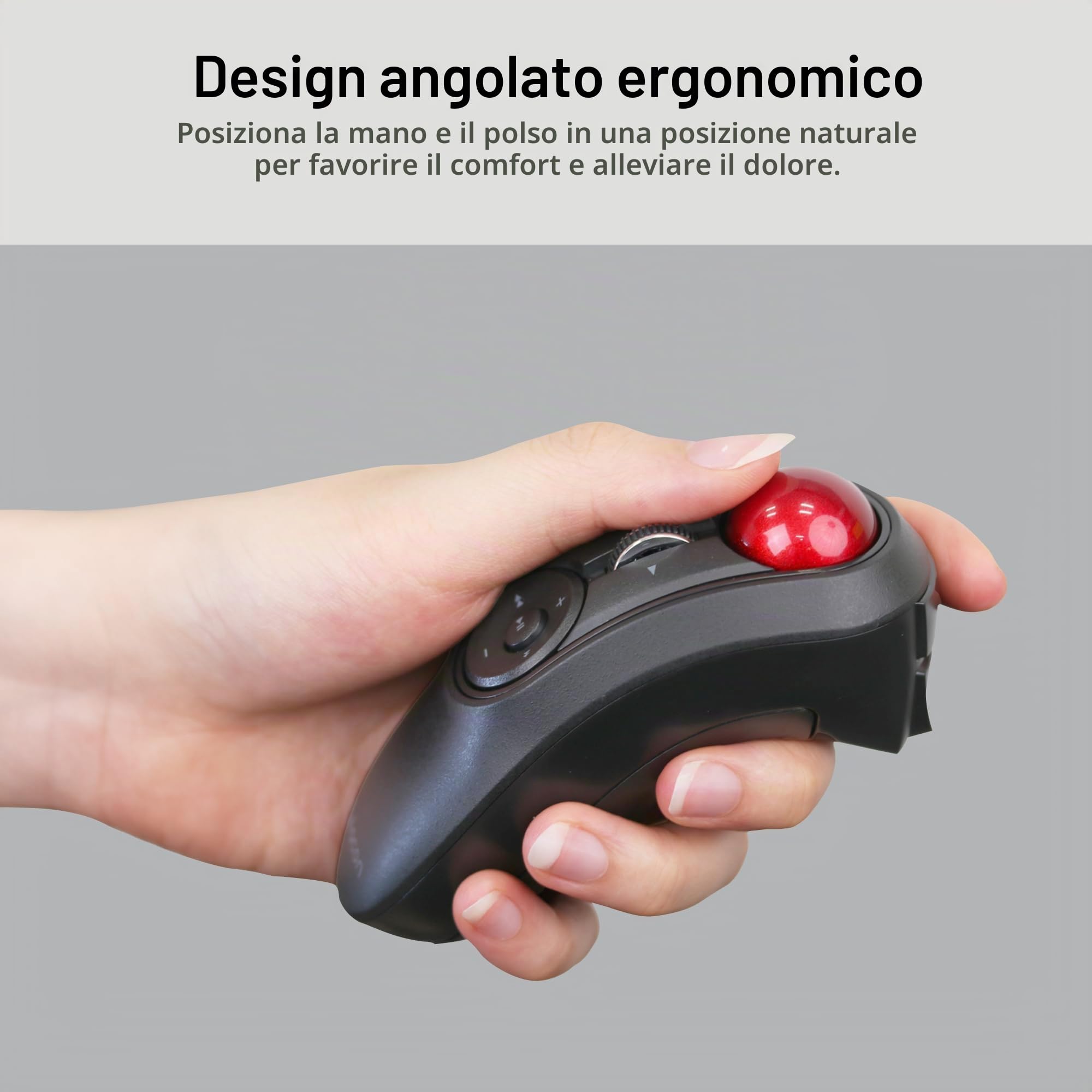 Elecom Mouse trackball portatile, Bluetooth, controllo ergonomico del pollice, ambidestrezza, sensore ottico a 10 pulsanti, compatibile per PC, laptop, Windows, Mac, iPad, Android, Relacon