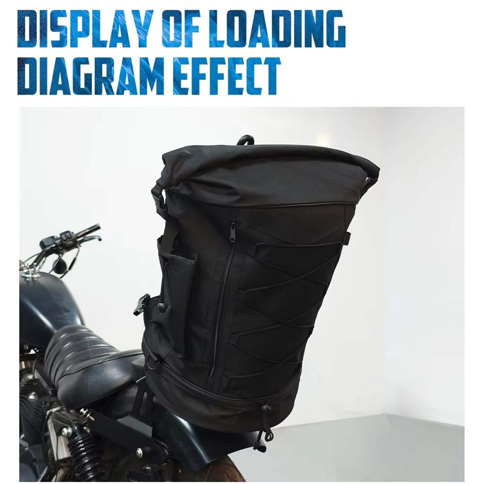 Moto Borsa Sella Per Borsa Posteriore Per Moto 50L-85L Zaino Da Viaggio Espandibile Con Cinghie Portaoggetti Universale Sissy Bar Borse Laterali Moto