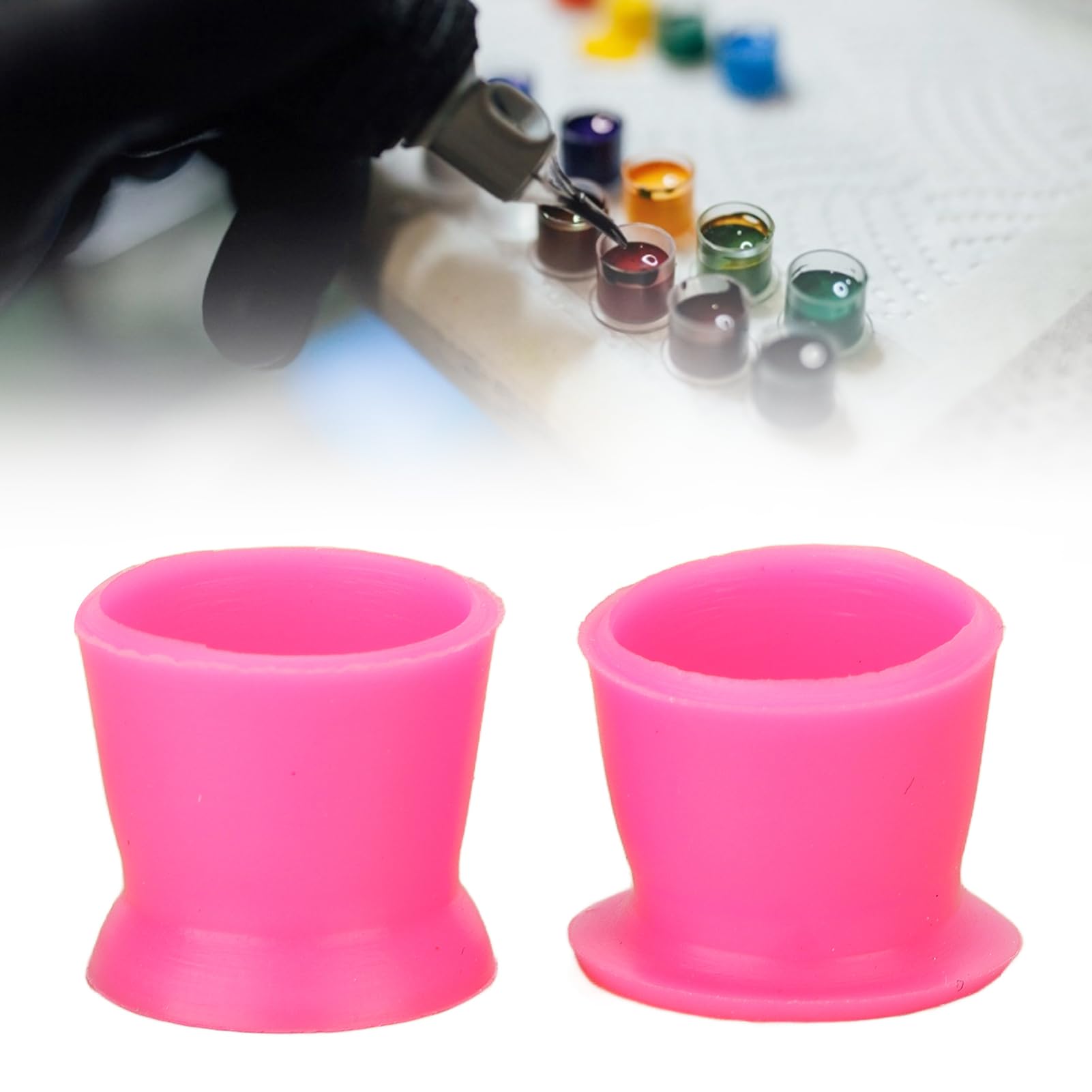 300pcs Supplies Silicone Pigment Cup Ink Pigment Cup Disposable Ink Cups Ink Small Ink Cups,