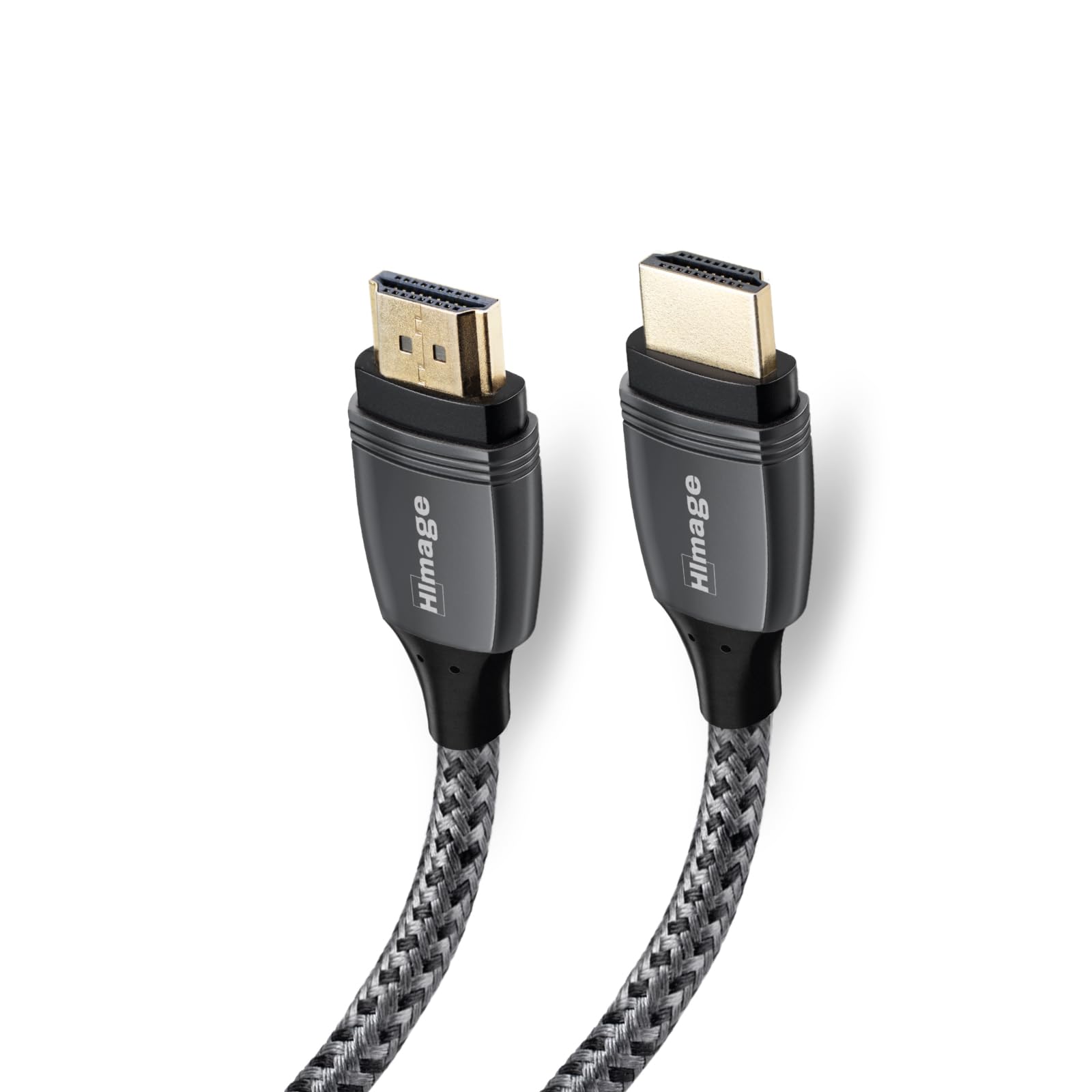 HImage Cable HDMI certificado, macho macho, conectores dorados de 24 K, recubierto de tela, 4K Ultra HD, con Ethernet, 3 m de largo