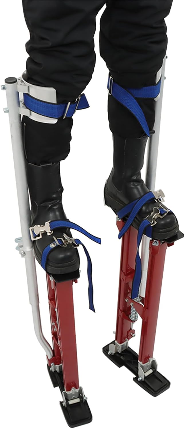 24-40 Inch Drywall Stilts Grade Adjustable Auminum Tool Stilt for or Cleaning - Red