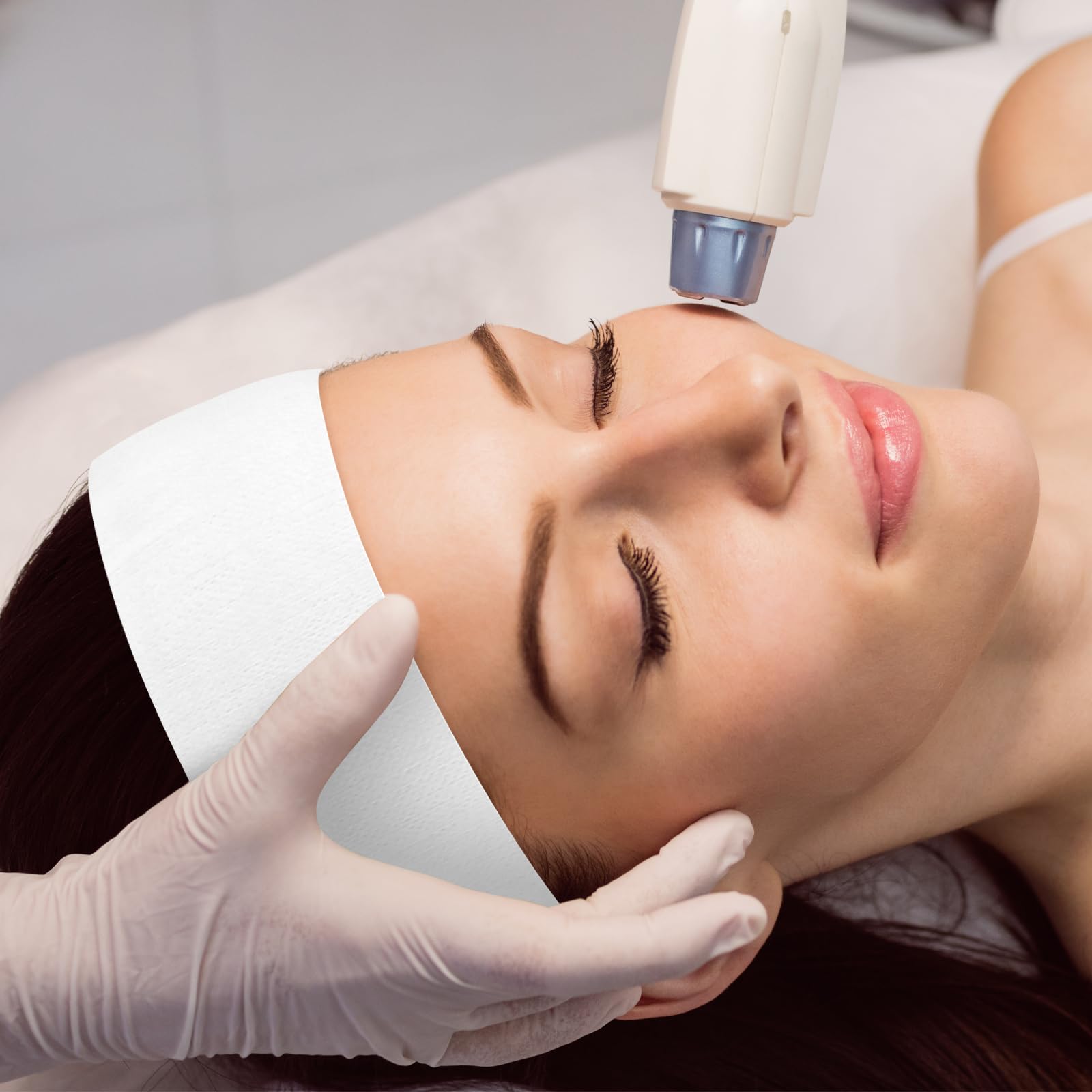 Qianyu Paquete de 40 diademas faciales desechables para spa, elásticas, suministros de esteticista, color suave, no tejido, envolventes, para maquillaje para mujeres y niñas, cuidado de la