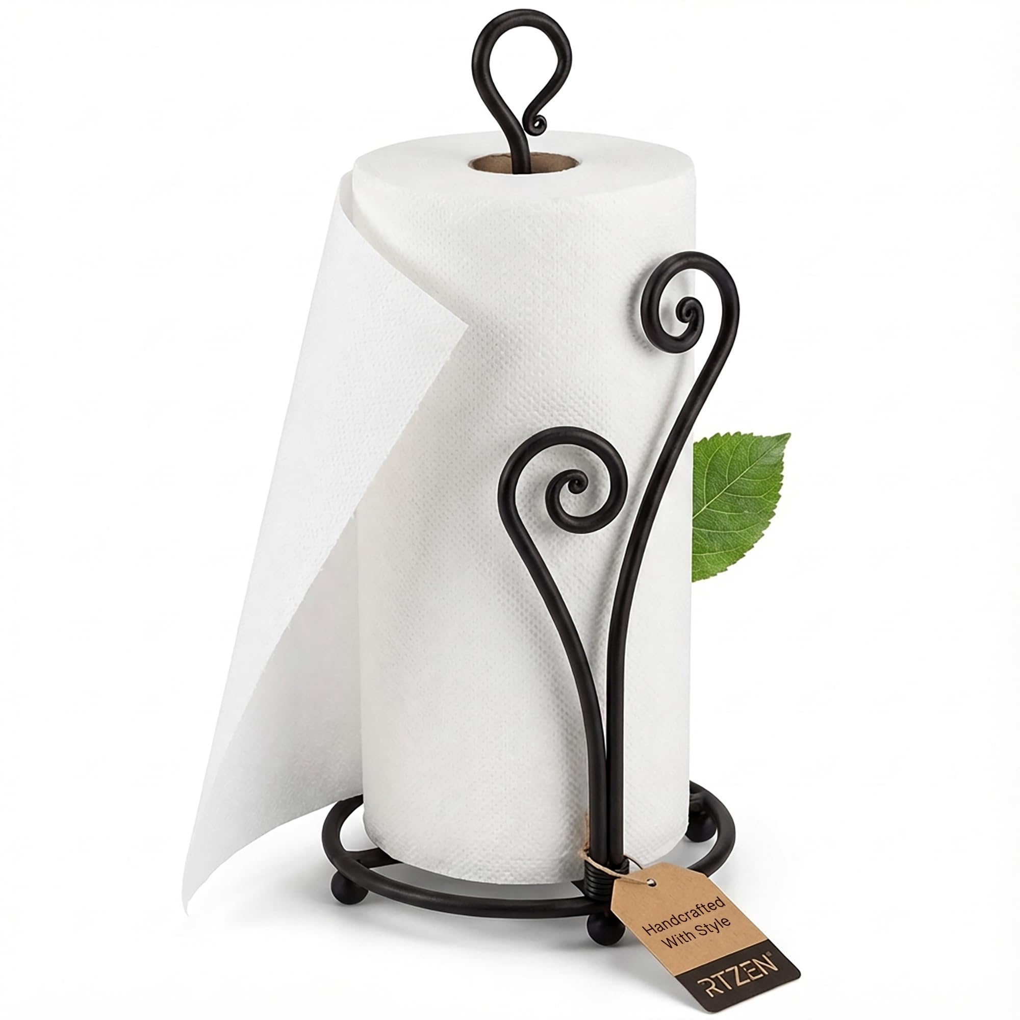 RTZEN Matte Black Heart Shaped Paper Towel Holder