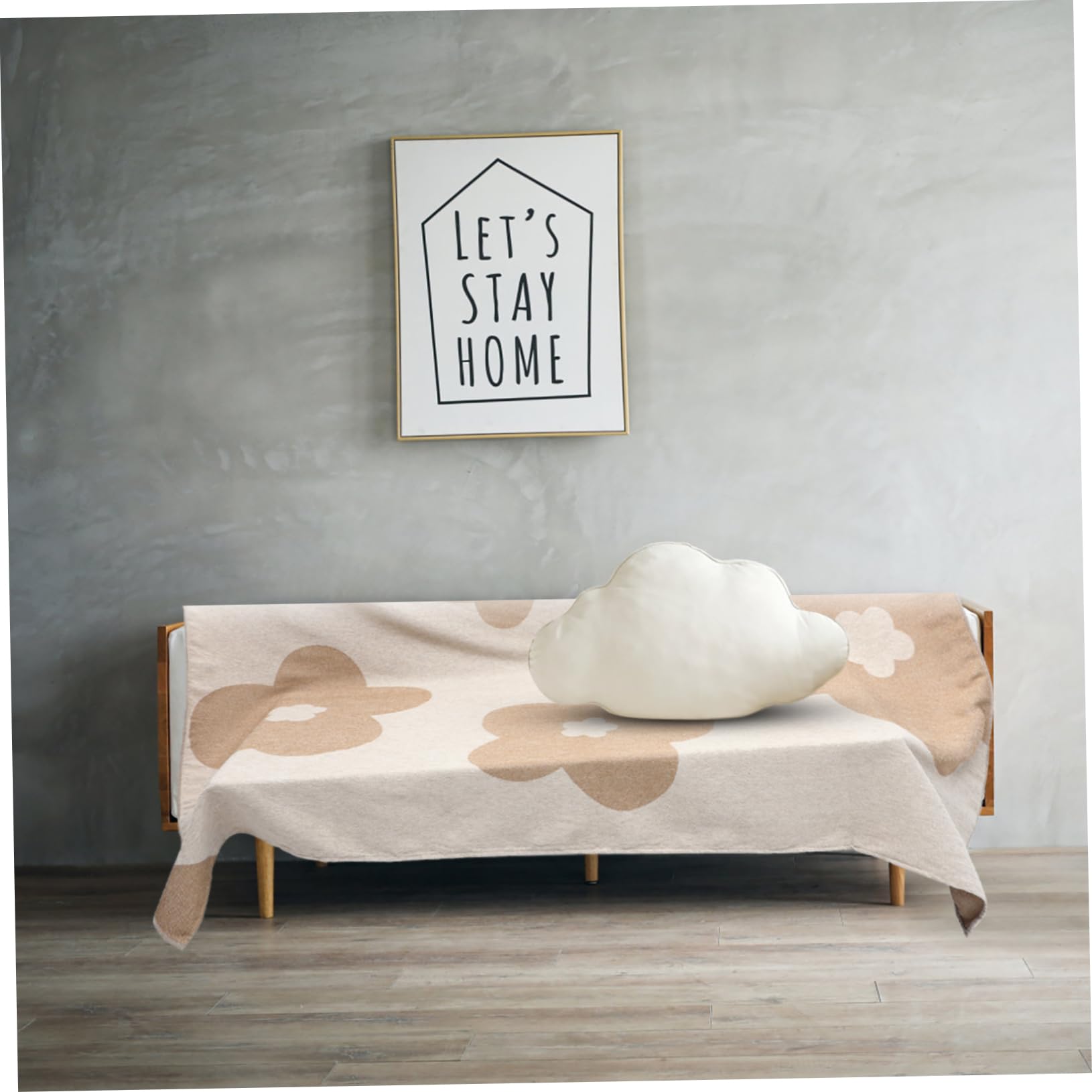Couverture de Canapé Beige en Chenille, Plaid D'intérieur Anti-griffes