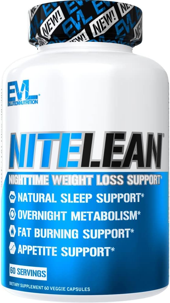 Evlution Evlution Nutrition Night Time Fat Burner Support - Overnight Sleep and Weight Loss Support Pills with Thermogenic Green Tea and White Kidney Bean Extract - Diet Pills That May Help Stubborn Fat Loss