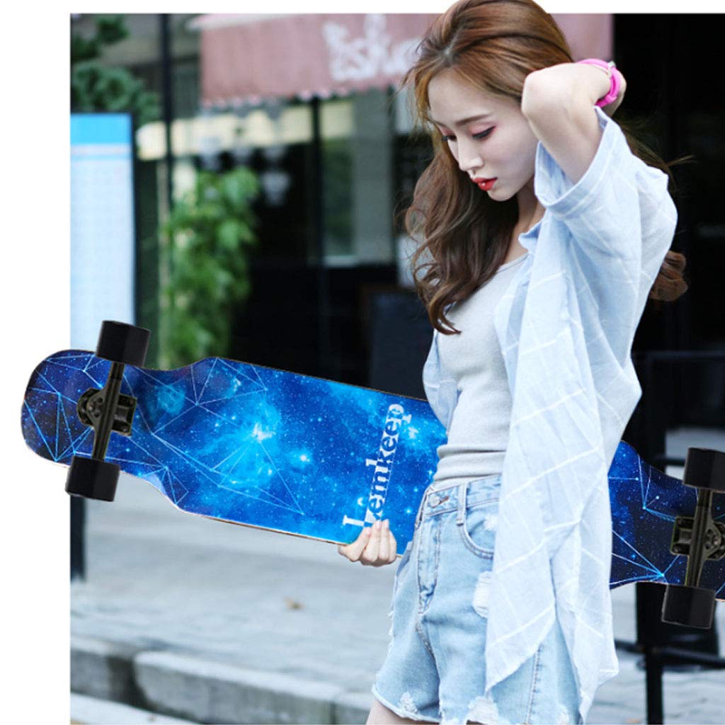 YEENUO 42x9 pouces Longboard Skateboard Cruiser Drop Through 8 Plis Maple Complete Longboards Skateboard Dancing, Cruising, Curving, Freeride Slide, Freestyle et Downhill Freestyle Cruiser pour adol