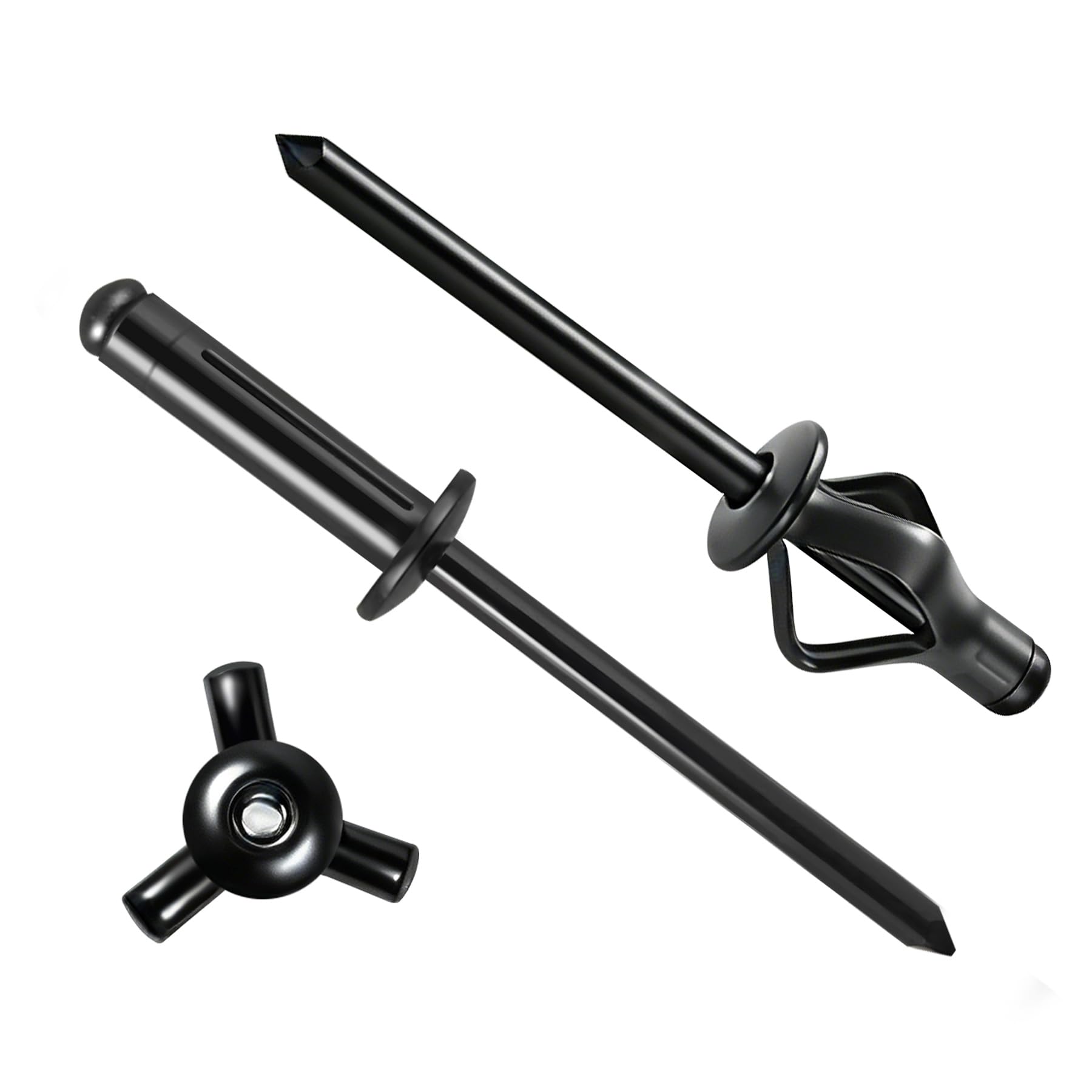 Tri-Fold Rivets - Black, 3/16"x3/4" -21 Tri-Fold Rivets - Black, 3/16"x3/4" -21