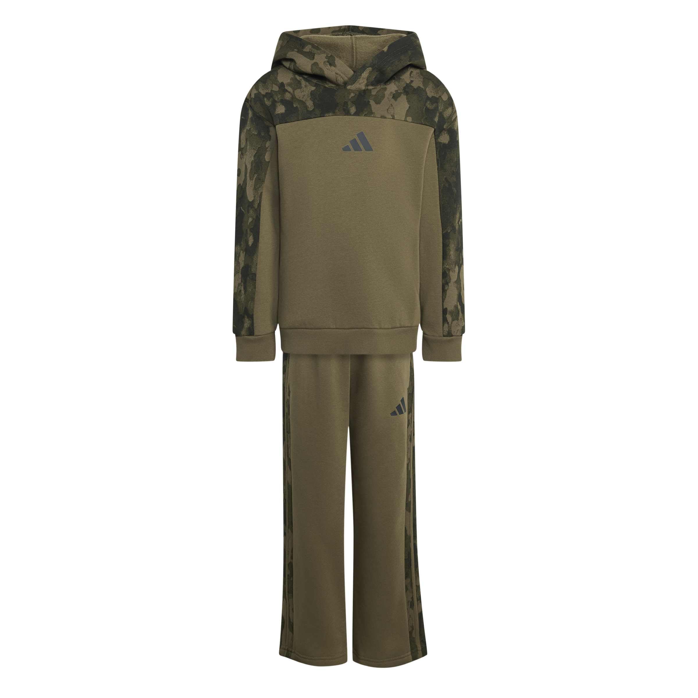adidas Unisex Kinder Seasonal Essentials Hooded Fleece Jogger Set Little Kids Trainingsanzug (1er Pack)
