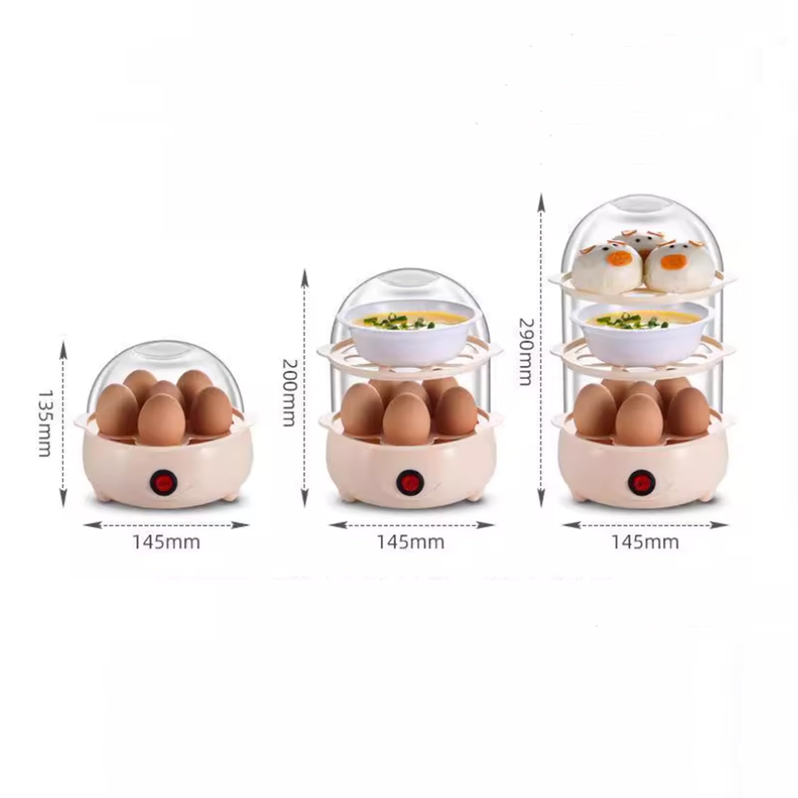 Cuociuova Elettrico - Cuociuova in Camicia con capacità di 6 Uova per Uova al Vapore, sode, Onsen Tamago, Uova alla Coque