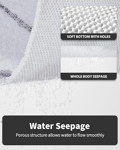 Miniatura 46 de Tapete antideslizante para bañera, 16 x 24 pulgadas, tapetes de ducha para bañera, tapetes de baño de PVC con textura de lufa para áreas húmedas,