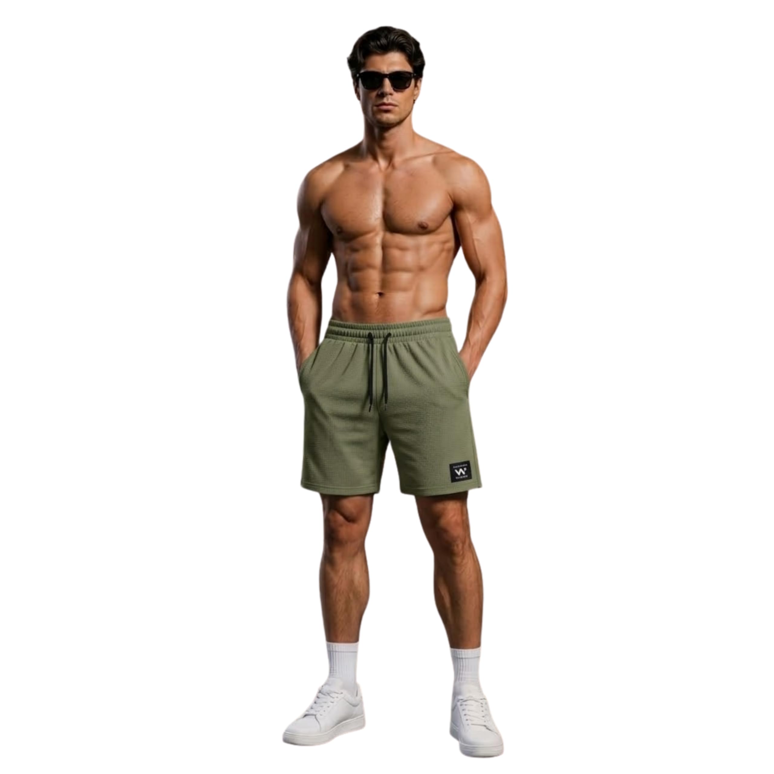 Men's Casual Shorts 2'' Elastic Waist Drawstring Summer Beach Comfy Shorts with 2 Slang Pockets, Lightweight Quick Dry Waflle Workout SweatShorts-picture-55