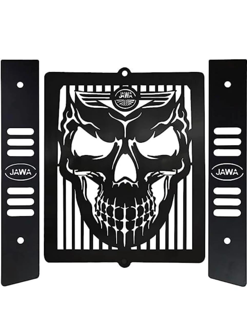 Golden Wings Upgrade your Jawa with a Heavy Quality Skull Radiator Grill Guard, Compatible with All Models - Enhance Style and Protection