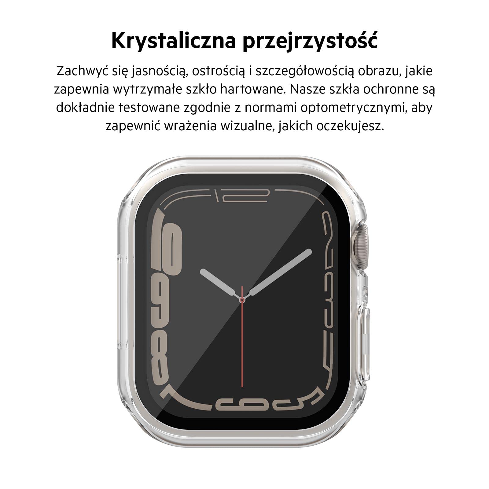 Etui z ochraniaczem Belkin ScreenForce do Apple Watch 40mm, 41mm serii 8, SE, 7, 6, 5, 4, z wbudowaną osłoną ekranu ze szkła hartowanego, odporne na zarysowania i łatwe do założenia – przezroczyste