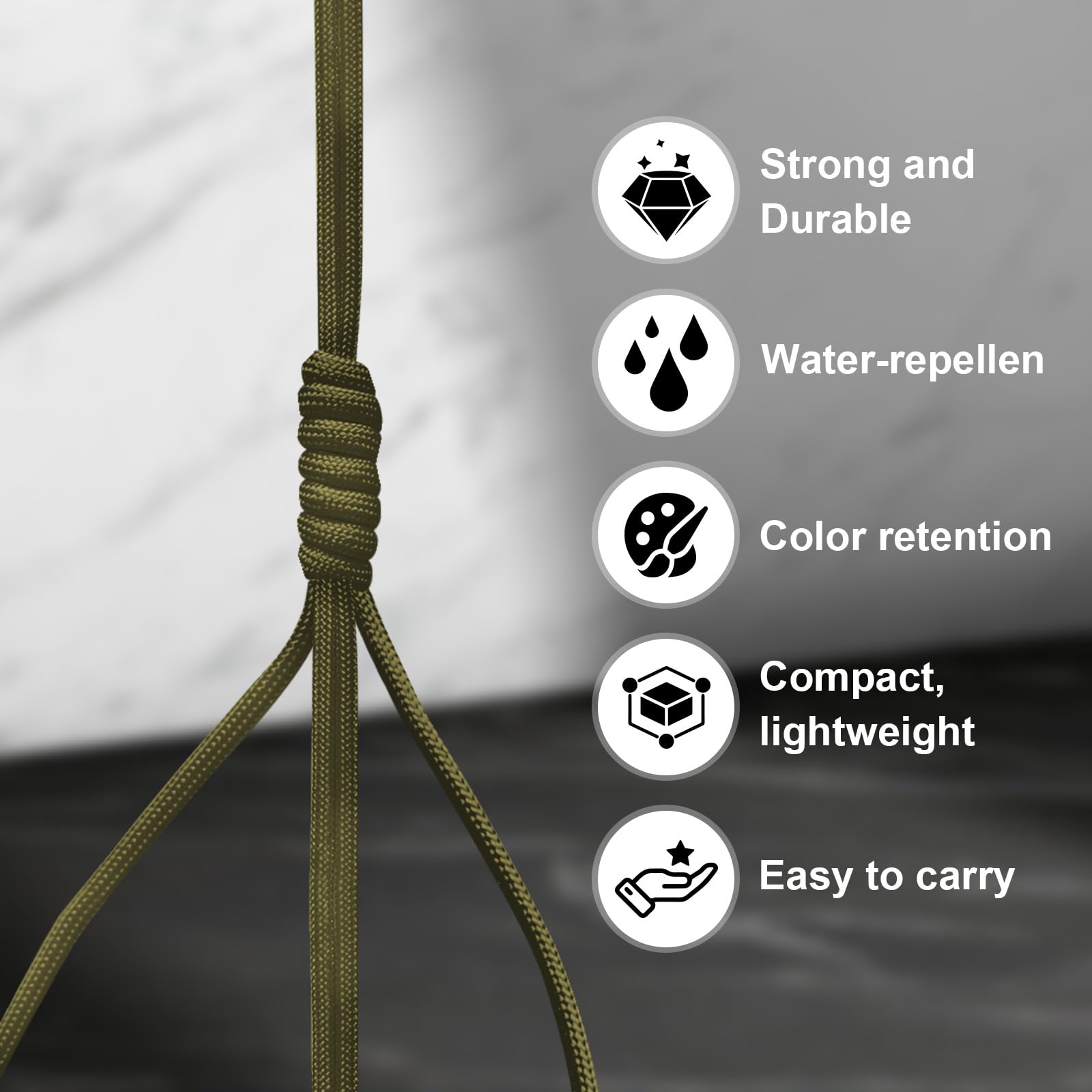 Paracord 550 linka użytkowa 4 mm, 7 potrójnych żyłek, linka spadochronowa do sprzętu survivalowego, biwakowania, wędrówek i bransoletek DIY, breloków, akcesoriów, typ III, 1000 m, zieleń